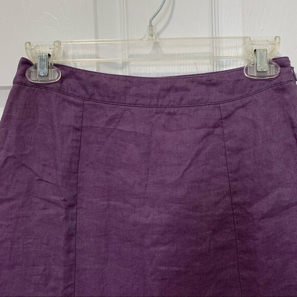 Boden purple patterned linen skirt - Picture 3 of 8